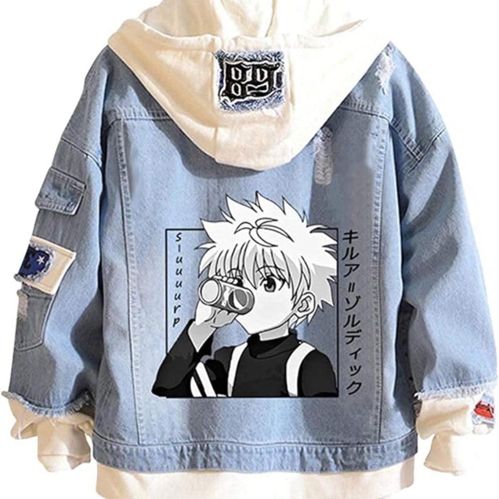 Killua hunterxhunter jean jacket overlay